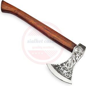 Handmade Hatchet ไวกิ้งขวานแคมป์ปิ้งพร้อมฝักที่กําหนดเองทําด้วยมือขวานทอมาฮักแคมป์ปิ้ง - Product Image 3