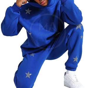 Ensemble de survêtement d'hiver pour hommes de haute qualité dernière conception décontracté à manches longues noir motif solide grande taille 100% coton respirant - Product Image 4