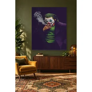 Impression sur toile de Fida Joker fumant dans un costume violet - Product Image 5