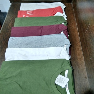 เสื้อยืดผู้ชายมาใหม่เสื้อยืดผ้าฝ้ายสะพายไหล่แบบ180gsm สบายสีพื้น - Product Image 6