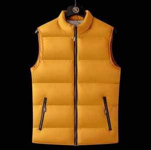 Wholesale Price 2024 Men's Color Block Puffer Vests Custom Full Zip up Stand Collar Two Tone Casual Training Wear Gilets & Coat - Product Image 5