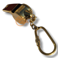 Sifflet Nautique Vintage en Laiton Massif, Petit Porte-clés Doré Léger, Style Bénédiction, Art & Objets de Collection