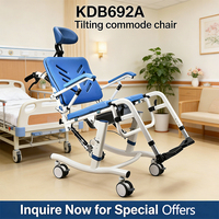 Chaise de chevet réglable en hauteur, inclinable, avec roulettes silencieuses, ergonomique pour personnes âgées, handicapées, soins à domicile