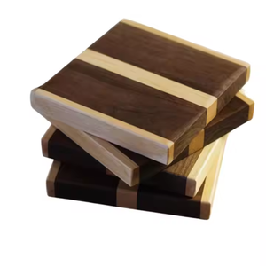 Posavasos de nogal Decoración elegante de la Mesa del hogar Posavasos de madera de forma cuadrada para la venta caliente por Artesanías de media luna - Product Image 2