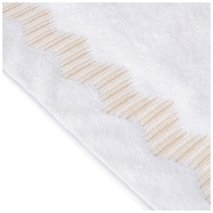 เย็บปักถักร้อยการออกแบบทางเรขาคณิตผ้าขนหนูอาบน้ำสีขาวนุ่มเทอร์รี่ผ้าฝ้ายเย็บปักถักร้อยมือ Quang Thanh เย็บปักถักร้อย - Product Image 3