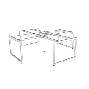 Mesa de Clúster de 4 Plazas con Estructura de Acero, 240x240cm, Sistema Slean HCSL030 - Product Image 4