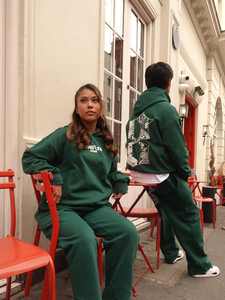 Conjunto Deportivo Informal de Otoño para Mujer, Sudadera con Capucha Lisa, Pantalones Deportivos Holgados, Chándal para Correr, Sudadera con Capucha, Chándal para Mujer - Product Image 3