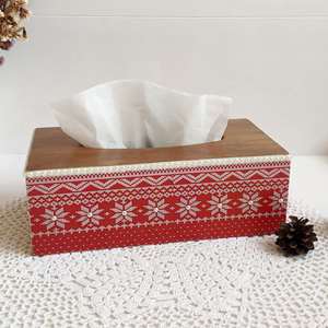 Boîte à mouchoirs rectangulaire en bois émaillé, classique et faite à la main, en gros, à prix abordable - Product Image 6