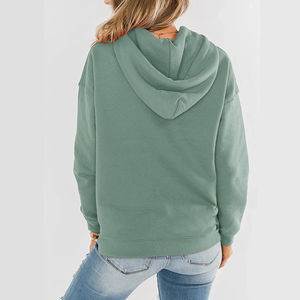 Sweat à capuche surdimensionné de luxe personnalisé pour les femmes Essentiels de streetwear zippés de haute qualité avec motif de strass pour l'hiver - Product Image 3