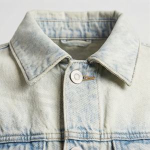แจ็คเก็ตยีนส์ ออกแบบโลโก้ของคุณเอง แจ็คเก็ตยีนส์กันลม ปกพับลง แฟชั่นทันสมัย เสื้อโค้ทคุณภาพสูง เสื้อผ้าสตรีทแวร์ - Product Image 4