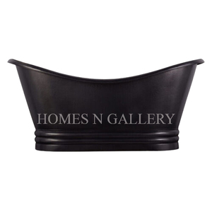 Baignoire de salle de bain en cuivre pur autoportante de grande taille de conception moderne faite à la main de forme ovale finition étonnante de haute qualité en métal - Product Image 6