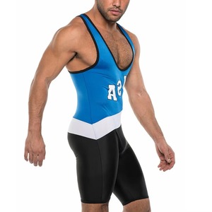 เสื้อกล้ามมวยปล้ำชุดรัดรูปของผู้ชายสำหรับต่อสู้และการแข่งขันมวยปล้ำ - Product Image 5