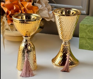 Meilleurs plateaux décoratifs en métal doré et argenté en acier inoxydable avec bols en forme de fleur polie brillante par Indian Factory - Product Image 6