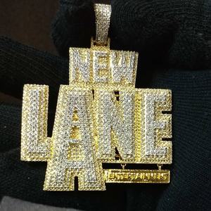 Pendentif personnalisé en moissanite VVS véritable toucher or blanc 14K, pendentif personnalisé en moissanite, - Product Image 1