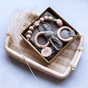 Juego <span class=keywords><strong>de</strong></span> <span class=keywords><strong>tela</strong></span> <span class=keywords><strong>de</strong></span> algodón <span class=keywords><strong>de</strong></span> tres piezas para chupete con Orejas <span class=keywords><strong>de</strong></span> conejo para dentición <span class=keywords><strong>de</strong></span> bebé <span class=keywords><strong>de</strong></span> madera - Product Image 4