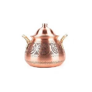 Casserole au design fantastique avec poignées en laiton et bouton Ensemble de 3 plats de service martelés en acier inoxydable - Product Image 5