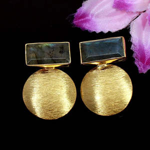 ต่างหูเงินแท้92.5อัญมณีลาบราดอไรต์20x10มม. 13.91กรัม - Product Image 3