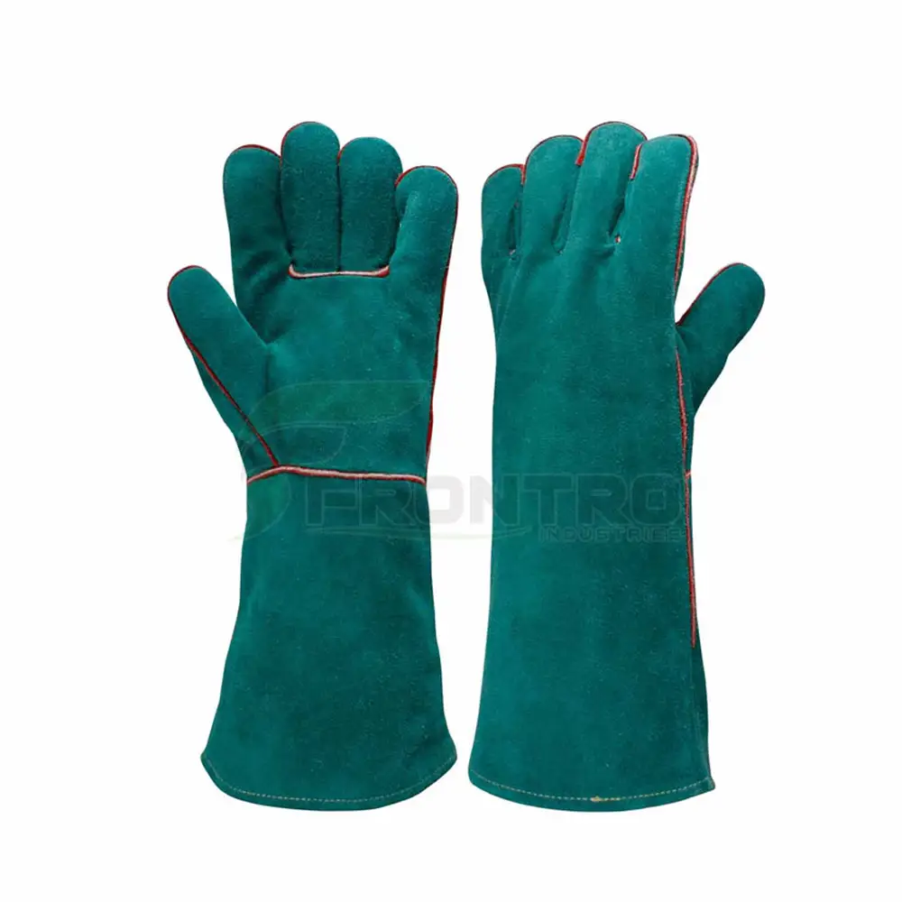 Sunland toptan çalışma eldiven deri koruyucu eldiven inek Split deri kaynak eldiveni endüstriyel için