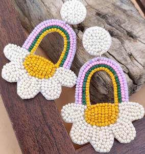 ต่างหูทำมือ ต่างหูประดับลูกปัดหลากหลายแบบ สำหรับผู้หญิง เครื่องประดับงานเทศกาล ราคาดีที่สุด ต่างหูประดับลูกปัด - Product Image 6