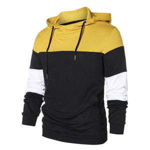 <b>Mens</b> Hoodies Pullover Sweatshirt Color Block Fleece Long Sleeve drop shoulder Patchwork Casual oversize Hoodie with Pockets - Product Image 2