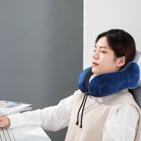 Oreiller de voyage ergonomique en mousse à mémoire de forme en U, respirant, en polyester et coton, pour avion, bus, voiture, camping – Prix usine