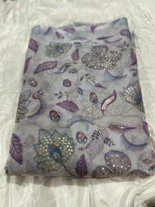 Tissu en soie Taby respirant et écologique, très brodé, motif floral et feuilles, idéal pour la mode de boutique – Vente chaude - Product Image 2