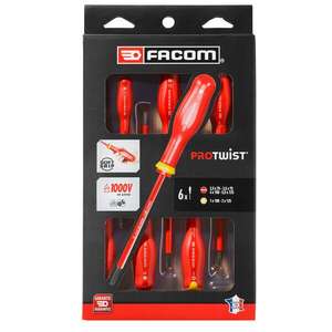 ชุดไขควงฉนวนกันไฟฟ้า Facom Protwist 1000V ชุด 6 ชิ้น - Product Image 1