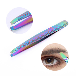 Pince à sourcils à tête inclinée en acier inoxydable de haute qualité Source d'alimentation manuelle pince à cils de marque privée en gros - Product Image 5