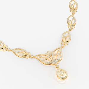 Lumia 14K Gold Wedding <b>Necklace</b> with Moissanite Diamond Elegant 14K Gold Wedding <b>Necklace</b> for Women - Product Image 4