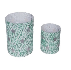 Portavelas de Metal galvanizado Soporte de tamaño mediano Portavelas Soporte decorativo para el hogar Sala de estar - Product Image 2