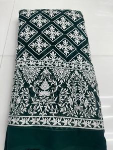 Premium Quality Embroidered Faux Georgette <b>Fabric</b> with Heavy Printed and Woven Patterns Ideal for Dress Making Available - Product Image 6