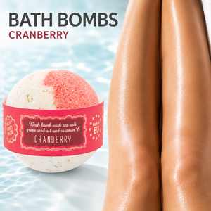 Bombe de bain premium à la canneberge, faite à la main, 180g, OEM ODM, marque privée, bombes effervescentes au sel marin, fabricant cosmétique UE, vente en gros, en vrac - Product Image 2