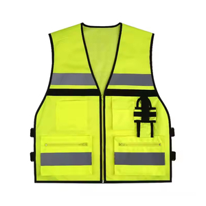 Chaleco de alta visibilidad de poliéster 100%, ropa de seguridad reflectante para ropa de trabajo, chaquetas de seguridad vial de alta visibilidad con protección - Product Image 6