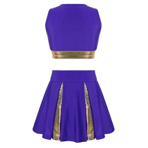 Uniformes de pom-pom girls OEM personnalisés, costume de pom-pom girl adulte en spandex imprimé de perles et orné de strass, taille XXXS - Product Image 2