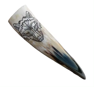 Cornes de boisson religieuses de style viking tasse à collectionner vintage pour la décoration intérieure barres lampe à sel boisson Ware produit d'artisanat naturel - Product Image 1