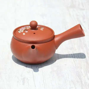 Kyusu Red Sakura Teapot with Lid and Handle Classic Tokoname Ware Water Kettle for Gifts and Drinkware - Product Image 4
