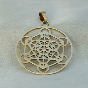 Colgante Espiritual de Geometría Sagrada en Latón, Bañado en Oro de 18k, Cubo de Metatrón, Venta al por Mayor, Colgante Unisex - Product Image 3