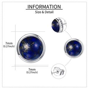 Offre Spéciale 2025 naturel Lapis Lazuli boucles d'oreilles en argent Sterling 925 argent hypoallergénique goujons pour femmes prix usine Alibaba - Product Image 2