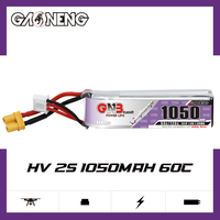 بطارية ليثيوم بوليمر GAONENG GNB خفيفة الوزن 1050 مللي أمبير 2S 7.6 فولت HV 60C مع موصل XT30 لطائرة FPV صغيرة بحجم 2 بوصة
