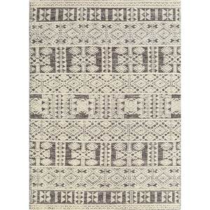 Alfombra de Lana Grande Rectangular Geométrica Trenzada 3D para Sala de Estar, Hecha a Mano, Modelo SKWL-422, Color Marfil - Product Image 1