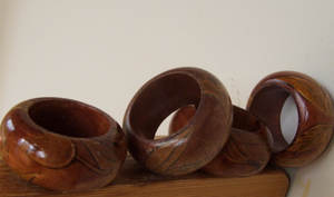 Bolas de madera tejidas con servilletero de madera cuadrado Decoración hecha a mano Servilletero - Product Image 3