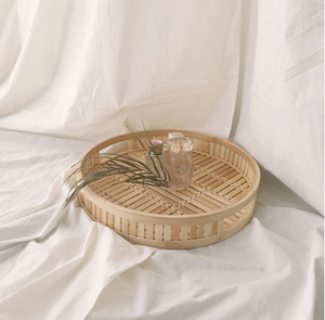 Haute qualité Vintage fait à la main jacinthe d'eau plateaux ronds ensemble Table servant décoratif Durable écologique décor à la maison - Product Image 4