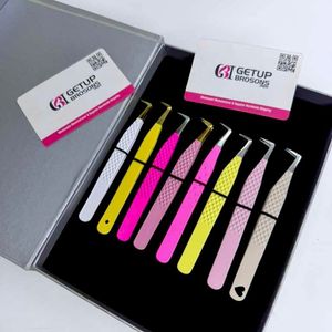 GETUP BROSONS IMPEX Pince à épiler en acier inoxydable à 90 degrés pour cils, avec revêtement en poudre varié, outil de précision, emballage en boîte - Product Image 3