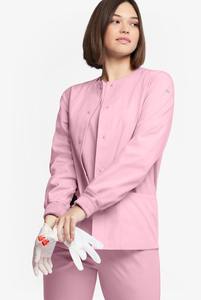 Blouse d'infirmière chaude avec fermeture à boutons-pression, deux grandes poches plaquées inférieures et une poche poitrine - Product Image 6