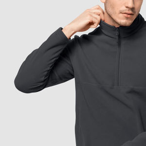 Hombres sin costuras cremallera entrenamiento Meath Top para la venta Nueva llegada de manga larga de pie de cuello de los hombres de media cremallera camisa - Product Image 5