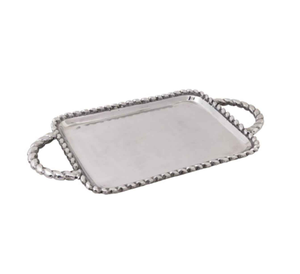 Plateau de service rectangulaire en fer plaqué or de haute qualité, fait à la main, écologique, unique, vaisselle décorative pour les mariages - Product Image 3