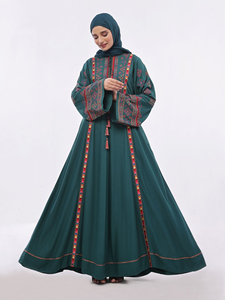 Produit de marque à faible MOQ, nouvelle conception 2026, tenue de l'Aïd, robe musulmane élégante et modeste sur mesure pour femmes, polyester de haute qualité, vintage - Product Image 4