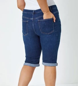 2025 Wholesale <b>Women</b> Street Wear Hem Short Ladies <b>Jeans</b> Pant <b>Jean</b> Shorts Custom Color's & Sizes Blue Color With Side Pocket - Product Image 6