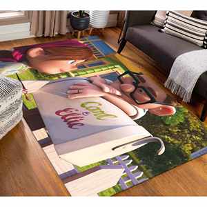 Tapis imprimé coloré, Carl Fredricksen, Carl et Ellie, Salon, Couple, Romantique, Cadeau, Moderne, Motif, Tapis en chenille - Product Image 4