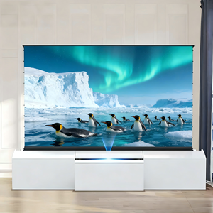 PerfecTisan Mueble para <span class=keywords><strong>TV</strong></span> Láser Blanco Todo en Uno de <span class=keywords><strong>100</strong></span> <span class=keywords><strong>Pulgadas</strong></span> con Proyección Ultra Corta para Pantalla de Proyección UST ALR que se Levanta del Suelo - Product Image 2